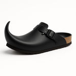 Magical Elfenstock Sandals: Horned Elven Curl, Suede, Cork Midsole Comfort