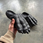 Savage Panther Paw Slides: Cloud-Soft EVA Foam, Matte Black, Unique Design