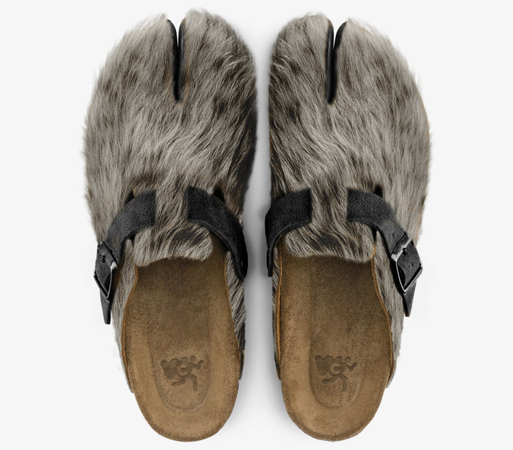 Iconic GOAT Tabis: Faux Fur Comfort Shoes with Suede Footbed, Free Socks