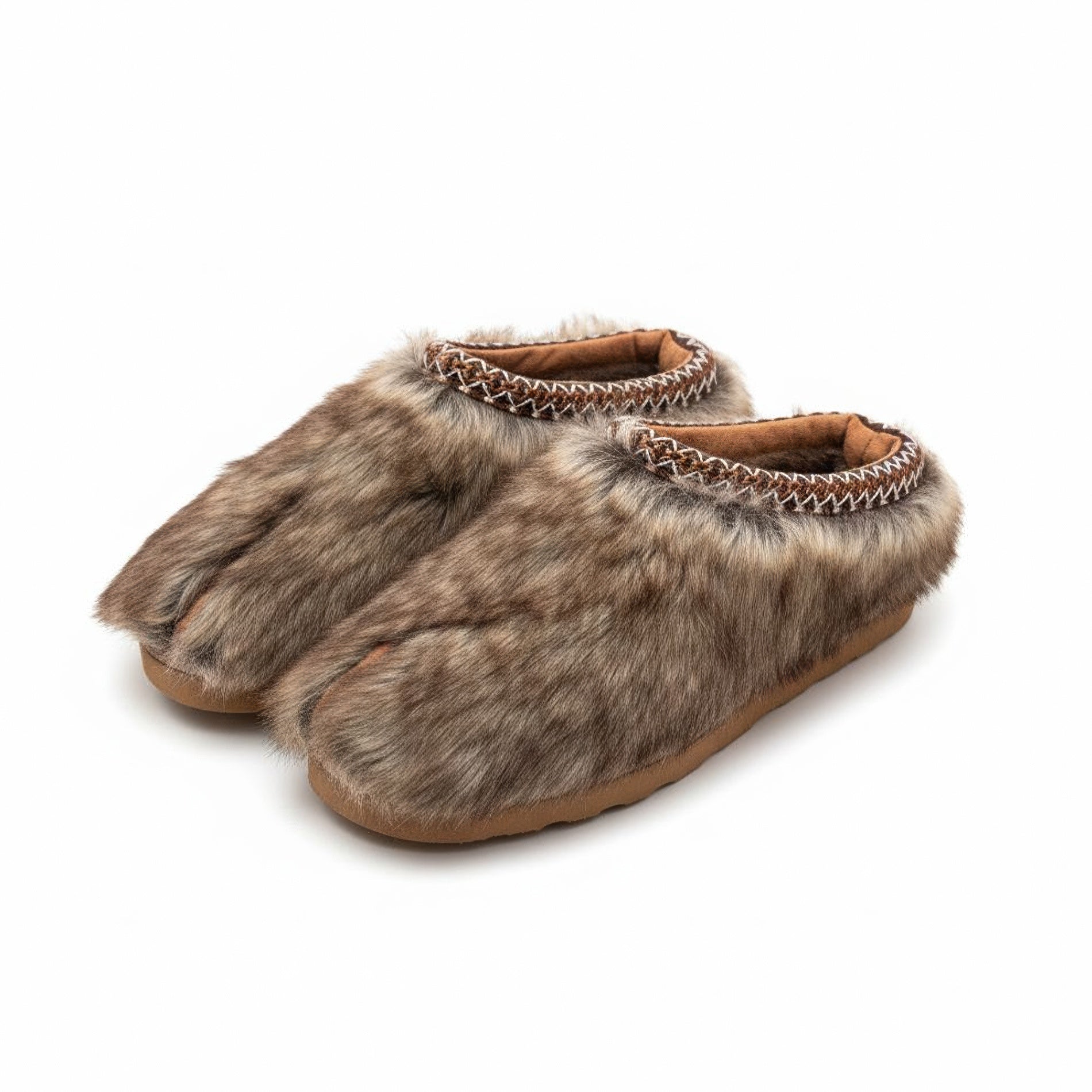 Ultimate Comfort GOAT Tabi Faux Fur Slippers with Sherpa Footbed